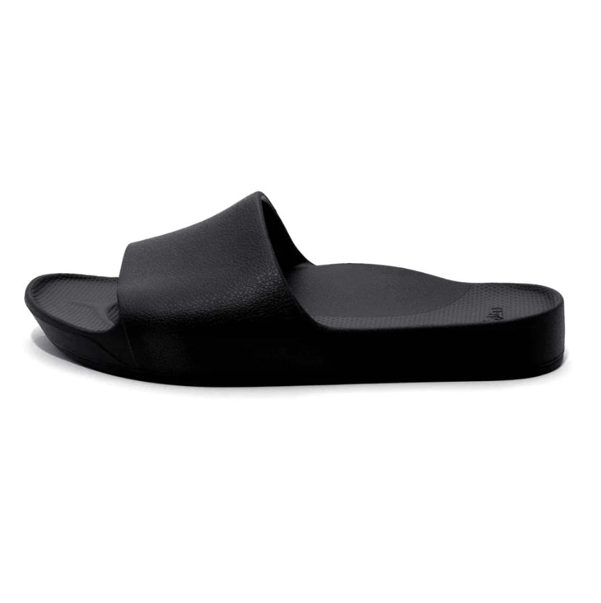 Archies Arch Support Slides - Black - Showing Arch Support